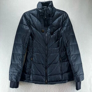 Athleta Jacket Womens 2XS Banner Peak Goose Down Puffer Full Zip Insulated Blue